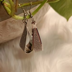 Glittery Silver Earrings